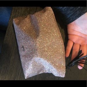 Gold shimmer make up bag